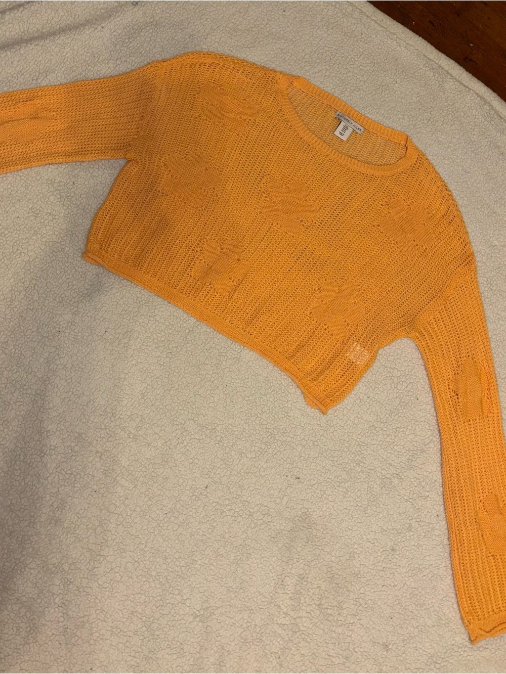 Sincerely Jules Bright Orange Cropped Knit Crewneck